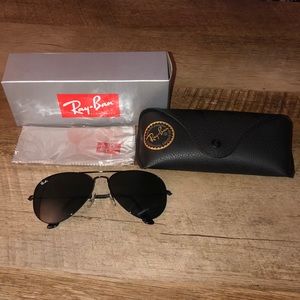 Ray Bans- Aviator Black Lens 58mm